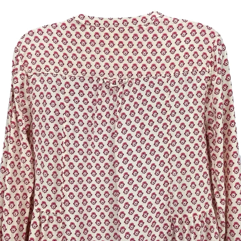 Maeve by Anthropologie Women Size 4 Loose Flowy Blouse Laiken Print Henley‎
